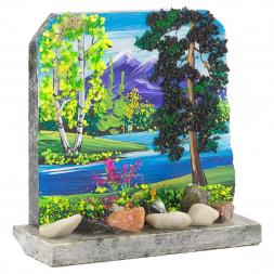 Сувенир "Скала" с летним пейзажем