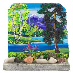 Сувенир "Скала" с летним пейзажем