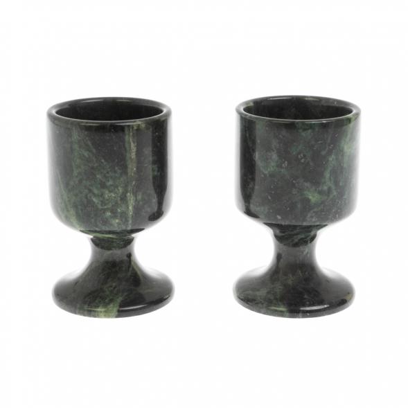 Набор рюмок 2 шт из змеевика 40 мл / 4,5х4,5х7 см 129679