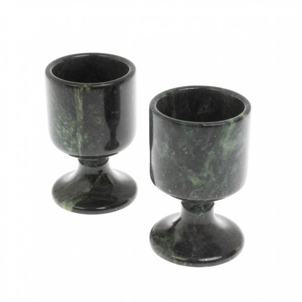 Набор рюмок 2 шт из змеевика 40 мл / 4,5х4,5х7 см 129679