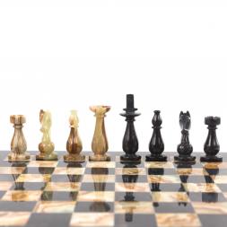Декоративные шахматы из камня &amp;quot;Люкс&amp;quot; доска 38х38 см оникс мрамор