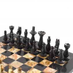 Декоративные шахматы из камня &amp;quot;Люкс&amp;quot; доска 38х38 см оникс мрамор