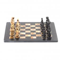 Декоративные шахматы из камня &amp;quot;Люкс&amp;quot; доска 38х38 см оникс мрамор