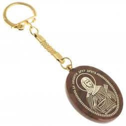 Брелок-оберег с молитвой &amp;quot;Святая Валентина&amp;quot; камень обсидиан