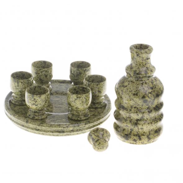 Сувенирный набор &amp;quot;Коньячный&amp;quot; из камня змеевик 124299