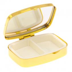 Таблетница на 2 отделения камень зеленый апатит цвет золото