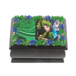 Шкатулка "Хозяйка медной горы / Данила Мастер" змеевик 10х6,5х6 см