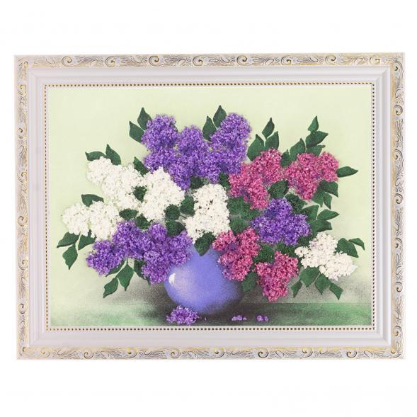 Картина из каменной крошки &amp;quot;Букет сирени&amp;quot; багет 36х46 см 112662