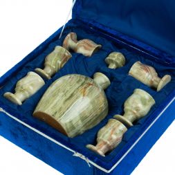 Коньячный набор из оникса в футляре (5х7)