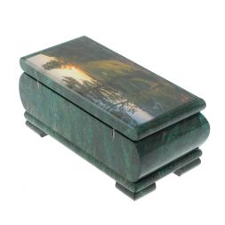 Шкатулка &amp;quot;Закат&amp;quot; из змеевика 16х8х7,5 см