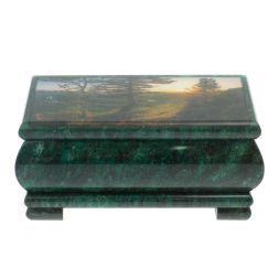 Шкатулка &amp;quot;Закат&amp;quot; из змеевика 16х8х7,5 см