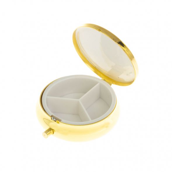 Таблетница на 3 отделения камень азурит цвет золото 129108