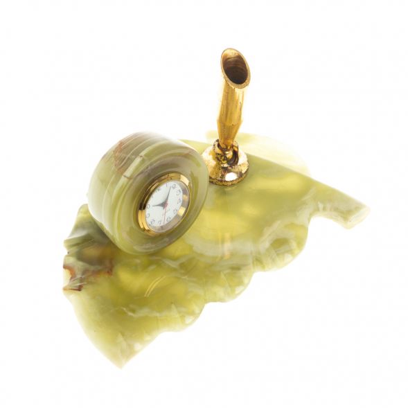 Письменный мини-набор &amp;quot;Лист&amp;quot; из оникса 12,5х7,5х19,5 см (3х5) 129345