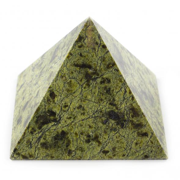 Настольные часы &amp;quot;Пирамида&amp;quot; из камня змеевик 8х8х7 см 121005