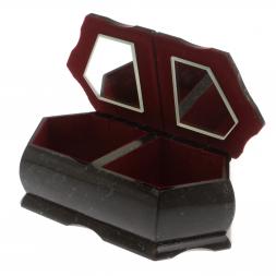 Шкатулка "Хозяйка медной горы / Две ящерицы" 20х10х7,5 см черный змеевик