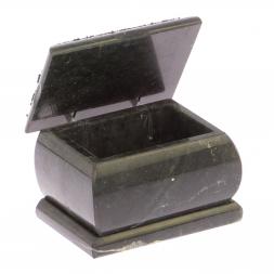 Шкатулка с росписью на крышке &amp;quot;Рассвет&amp;quot; из черного змеевика 8х6х5,5 см