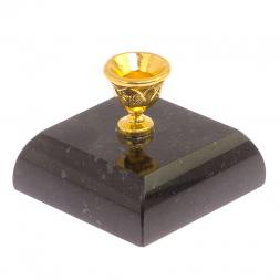 Подсвечник церковный из черного змеевика 4,5х4,5х3,5 см