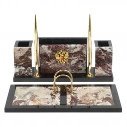 Письменный набор &amp;quot;Советник&amp;quot; с Гербом РФ из креноида