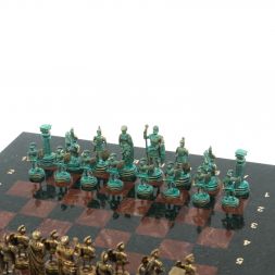 Шахматы &amp;quot;Римские воины&amp;quot; фигуры бронза / патина 28х28 см из лемезита