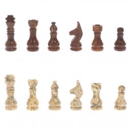 Шахматы "Сувенирные" из камня оникс, ракушечник 20х20 см