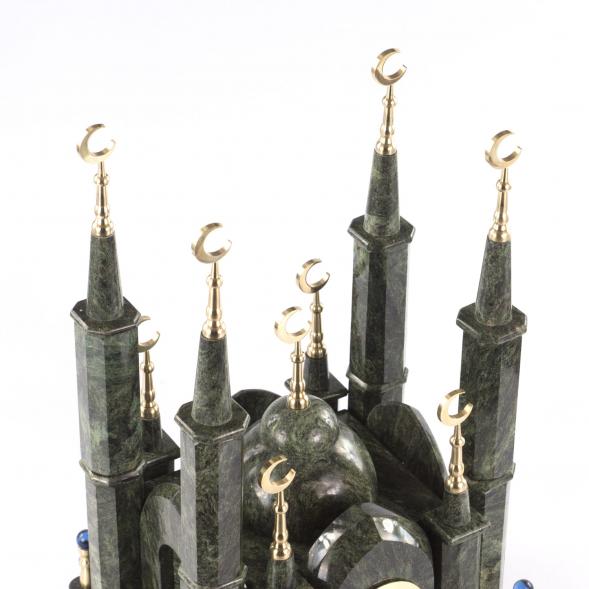 Декоративные часы из камня &amp;quot;Мечеть&amp;quot; змеевик 121386