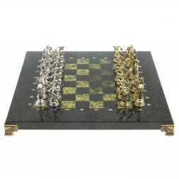 Шахматы "Олимпийские игры" доска 28х28 см из камня змеевик