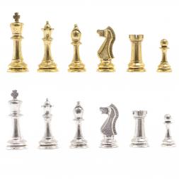 Шахматы из камня "Стаунтон" доска 47х47 см фигуры металлические