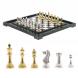 Шахматы из камня &amp;quot;Стаунтон&amp;quot; доска 47х47 см фигуры металлические 124545