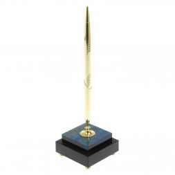 Подставка под ручку из лазурита на ножках 6,5х6,5х23 см