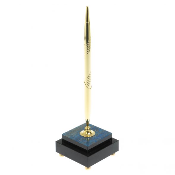 Подставка под ручку из лазурита на ножках 6,5х6,5х23 см 128448