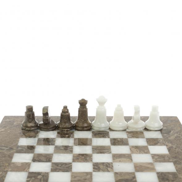Шахматы &amp;quot;Сувенирные&amp;quot; белый мрамор, ракушечник доска 20х20 см 128891