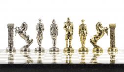 Шахматы настольные "Великая Отечественная война" доска 44х44 см мрамор змеевик