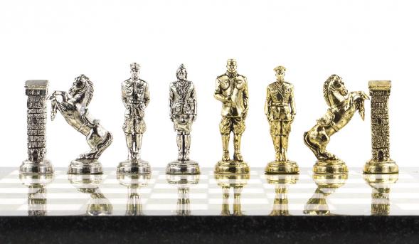 Шахматы настольные &amp;quot;Великая Отечественная война&amp;quot; доска 44х44 см мрамор змеевик 120690