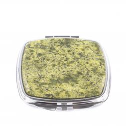 Зеркальце складное карманное из змеевика цвет серебро