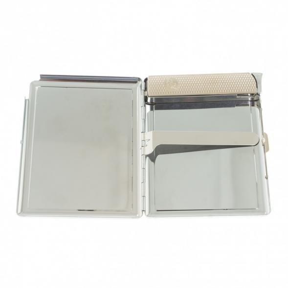 Портсигар 10 сигарет с зажигалкой камень змеевик светлый 121387