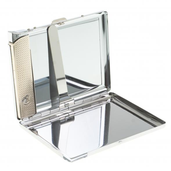 Портсигар 10 сигарет с зажигалкой камень змеевик светлый 121387