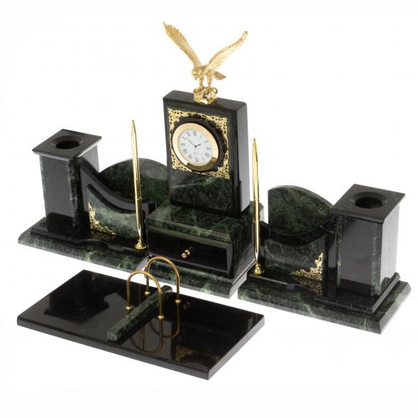 Письменный набор &amp;quot;Горный орел&amp;quot; шабровский змеевик 129885