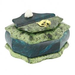 Шкатулка &amp;quot;Ракушка&amp;quot; змеевик 14x10x8 см