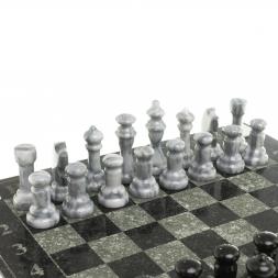 Шахматы с гравировкой &amp;quot;Турнирные&amp;quot; доска 36х36 см змеевик мрамор