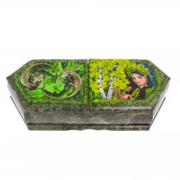 Шкатулка с двумя отделениями "Хозяйка медной горы" лето 29,5х12х8 см