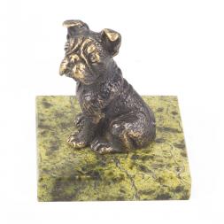 Статуэтка из бронзы и змеевика &amp;quot;Собачка средняя №2&amp;quot;