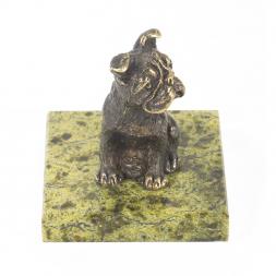 Статуэтка из бронзы и змеевика &amp;quot;Собачка средняя №2&amp;quot;