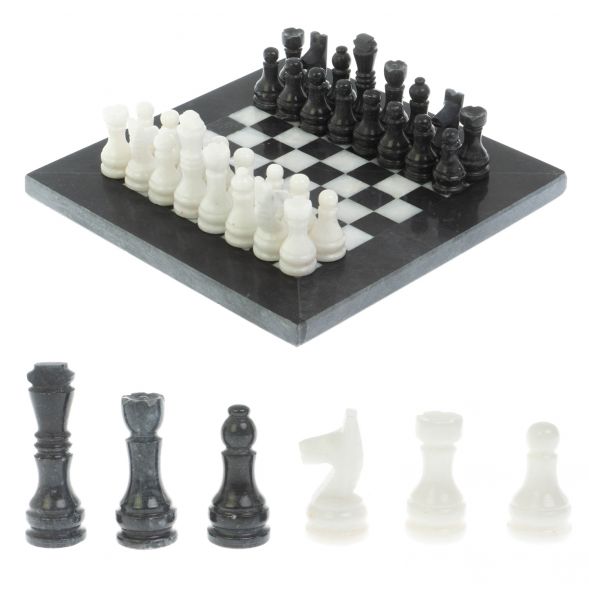 Каменные шахматы &amp;quot;Сувенирные&amp;quot; из мрамора доска 20х20 см 128892