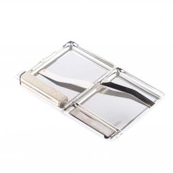 Сувенирный портсигар 20 сигарет с зажигалкой камень змеевик темный