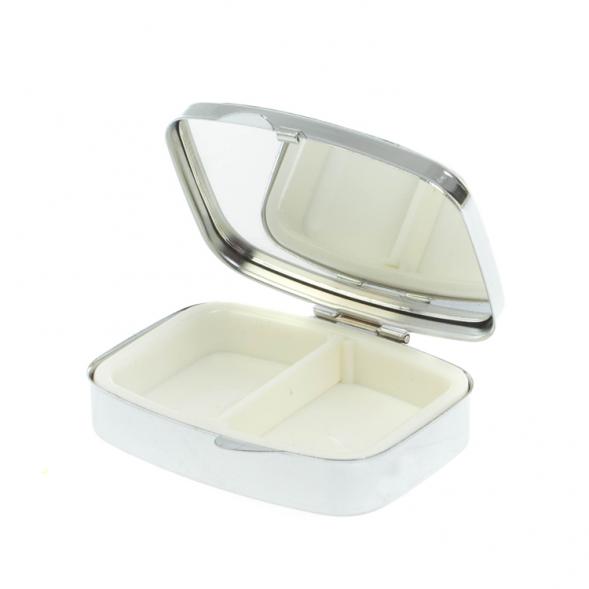 Таблетница на 2 отделения камень золотистый обсидиан цвет серебро 127974