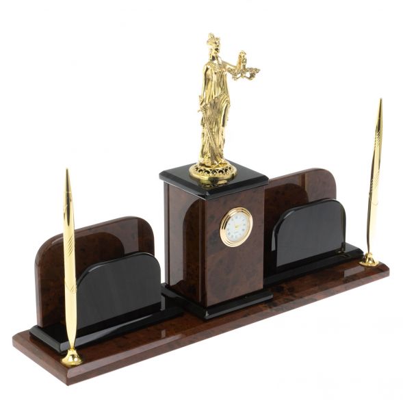 Настольный набор &amp;quot;Фемида&amp;quot; из обсидиана 128741