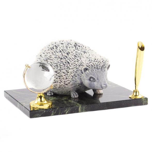 Подставка под ручку &amp;quot;Ежик&amp;quot; змеевик мрамолит 120627