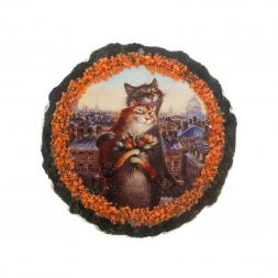 Магнит &amp;quot;Парочка котиков&amp;quot; на змеевике