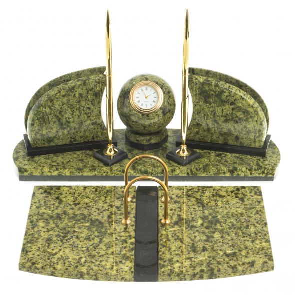 Настольный набор из натурального змеевика &amp;quot;Шар&amp;quot; 113270