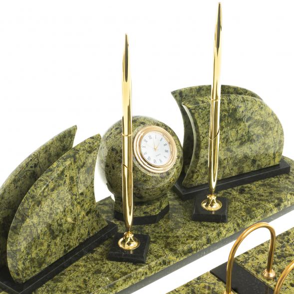 Настольный набор из натурального змеевика &amp;quot;Шар&amp;quot; 113270